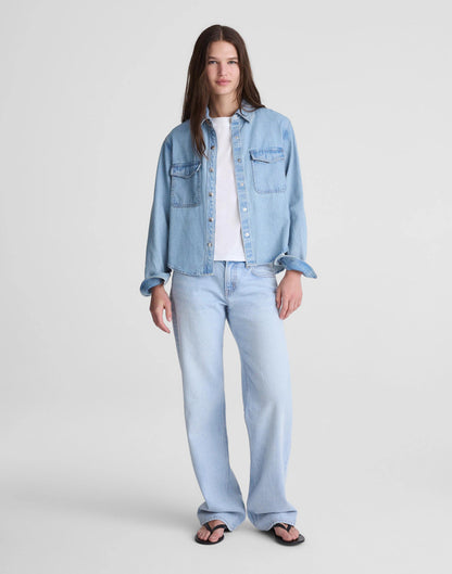 Airy Denim Relaxed Shirt-Jacket Faded Horizon Wash | Madewell