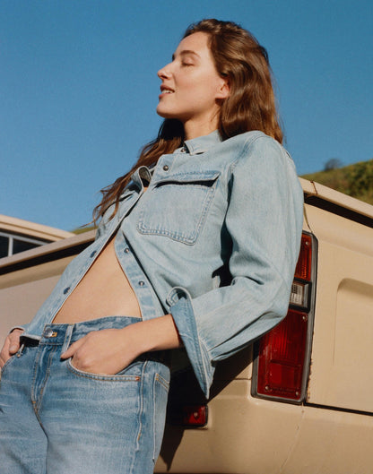 Airy Denim Relaxed Shirt-Jacket Faded Horizon Wash | Madewell