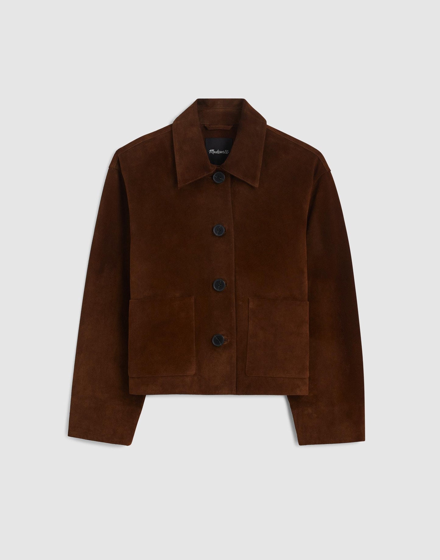 Boxy-Crop Jacket in Suede Dark Roast Suede | Madewell