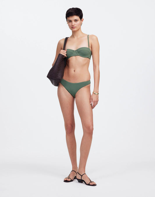 Zulu & Zephyr Eucalyptus Textured Balconette Bikini Top Eucalyptus | Madewell