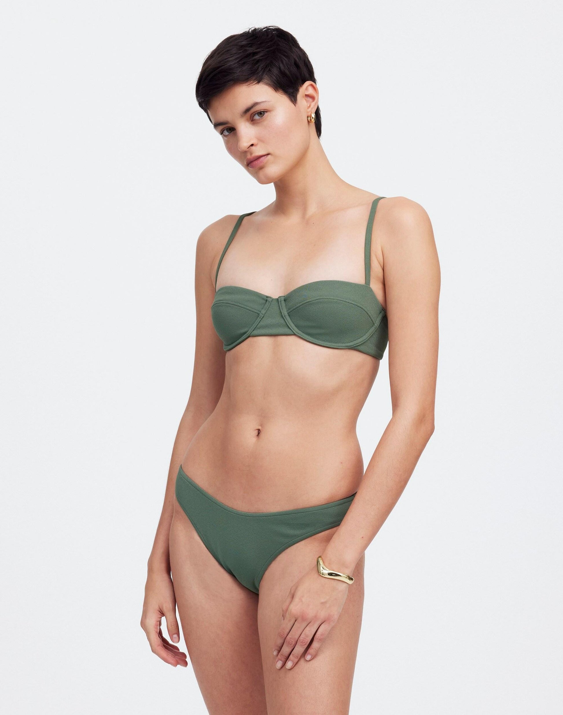 Zulu & Zephyr Eucalyptus Textured Balconette Bikini Top Eucalyptus | Madewell