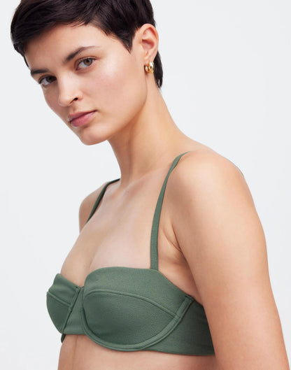 Zulu & Zephyr Eucalyptus Textured Balconette Bikini Top Eucalyptus | Madewell