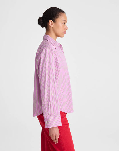 The Signature Y-Neck Shirt in Poplin Warm Wisteria | Madewell