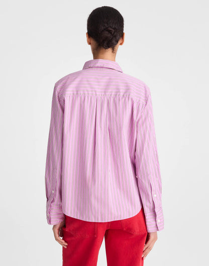 The Signature Y-Neck Shirt in Poplin Warm Wisteria | Madewell