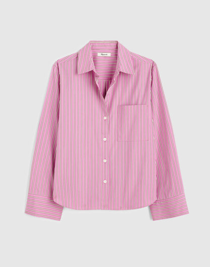 The Signature Y-Neck Shirt in Poplin Warm Wisteria | Madewell