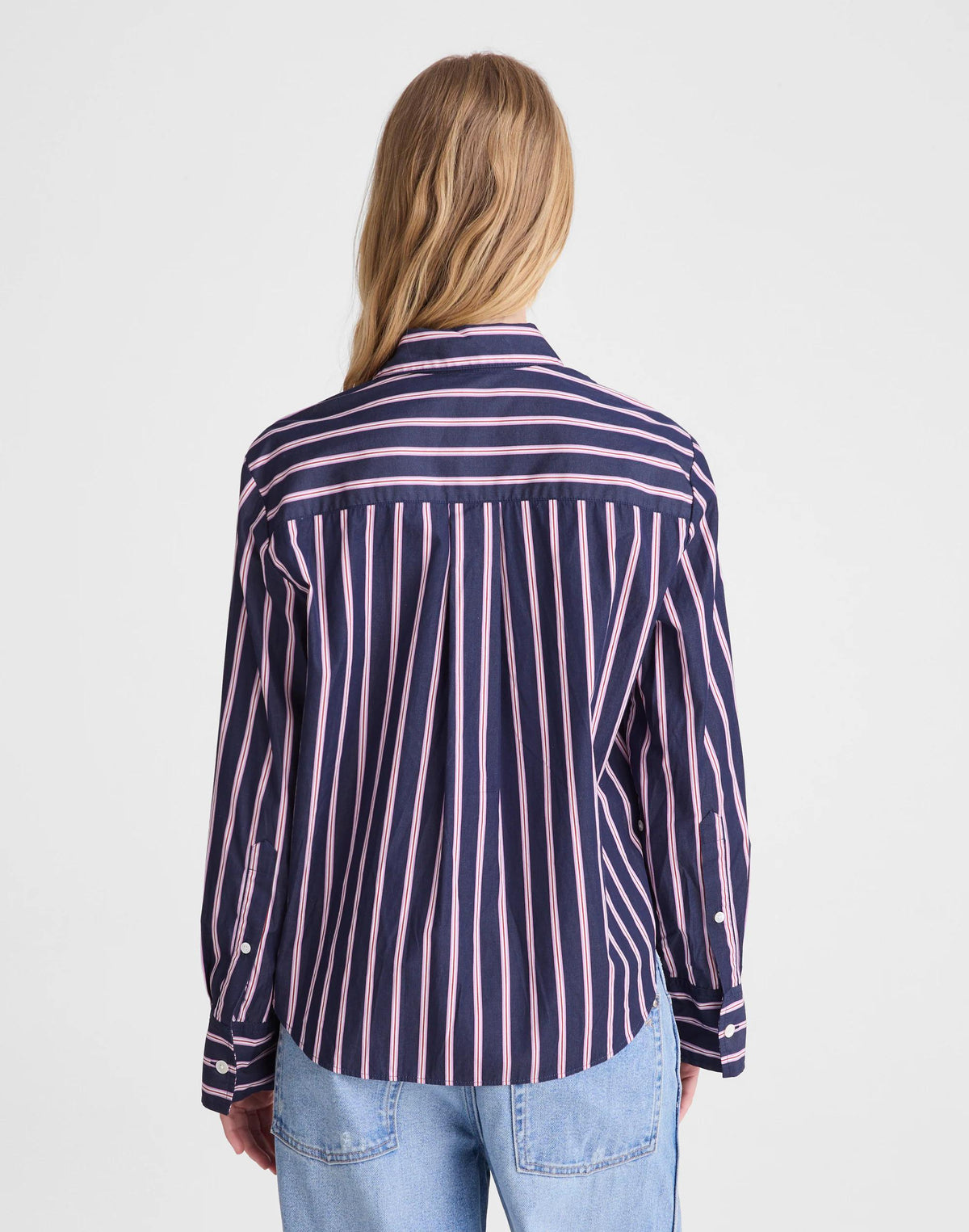 The Signature Y-Neck Shirt in Poplin Classic Indigo | Madewell