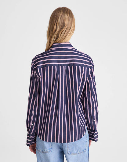 The Signature Y-Neck Shirt in Poplin Classic Indigo | Madewell