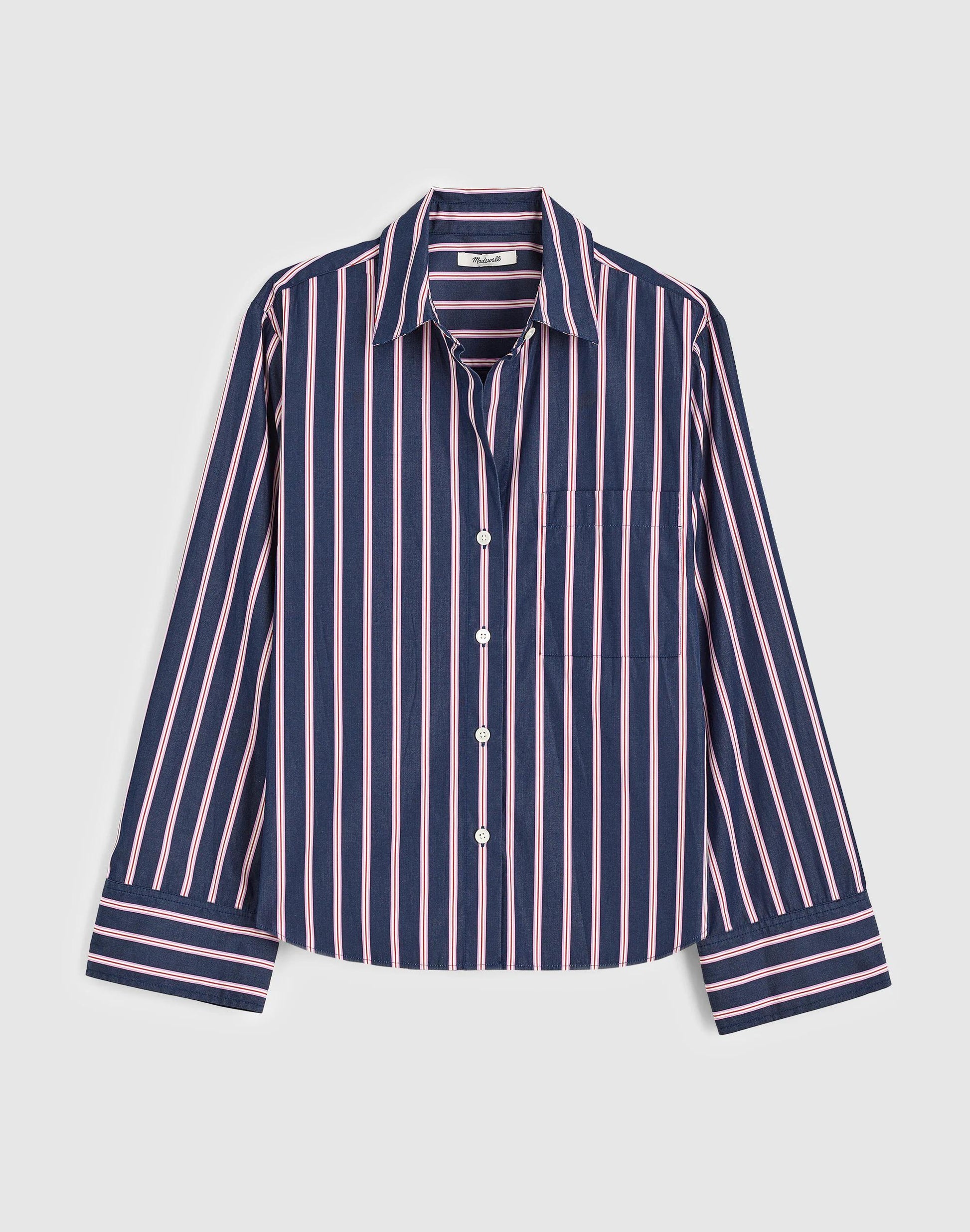 The Signature Y-Neck Shirt in Poplin Classic Indigo | Madewell