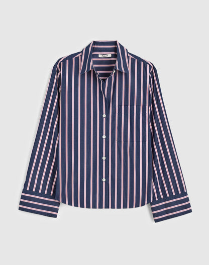 The Signature Y-Neck Shirt in Poplin Classic Indigo | Madewell