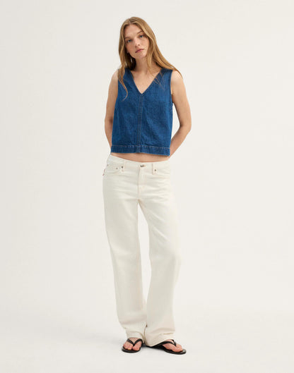 Denim V-Neck Shell Top Marina Blue | Madewell