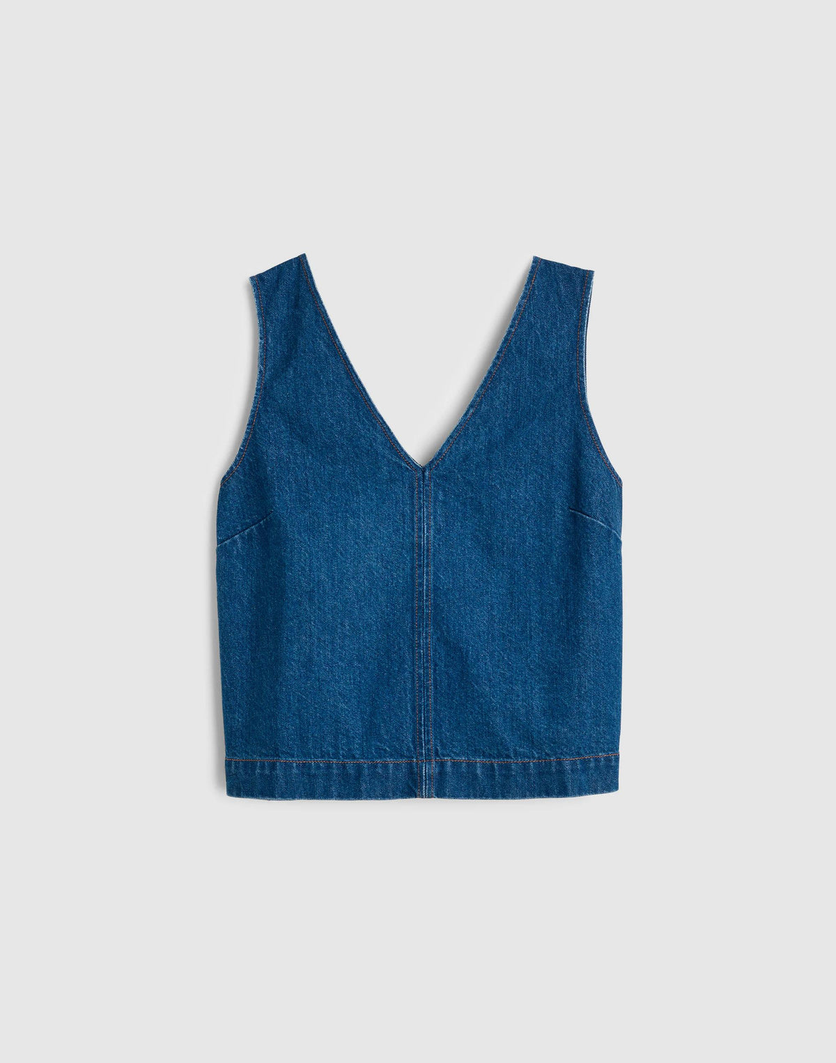 Denim V-Neck Shell Top Marina Blue | Madewell