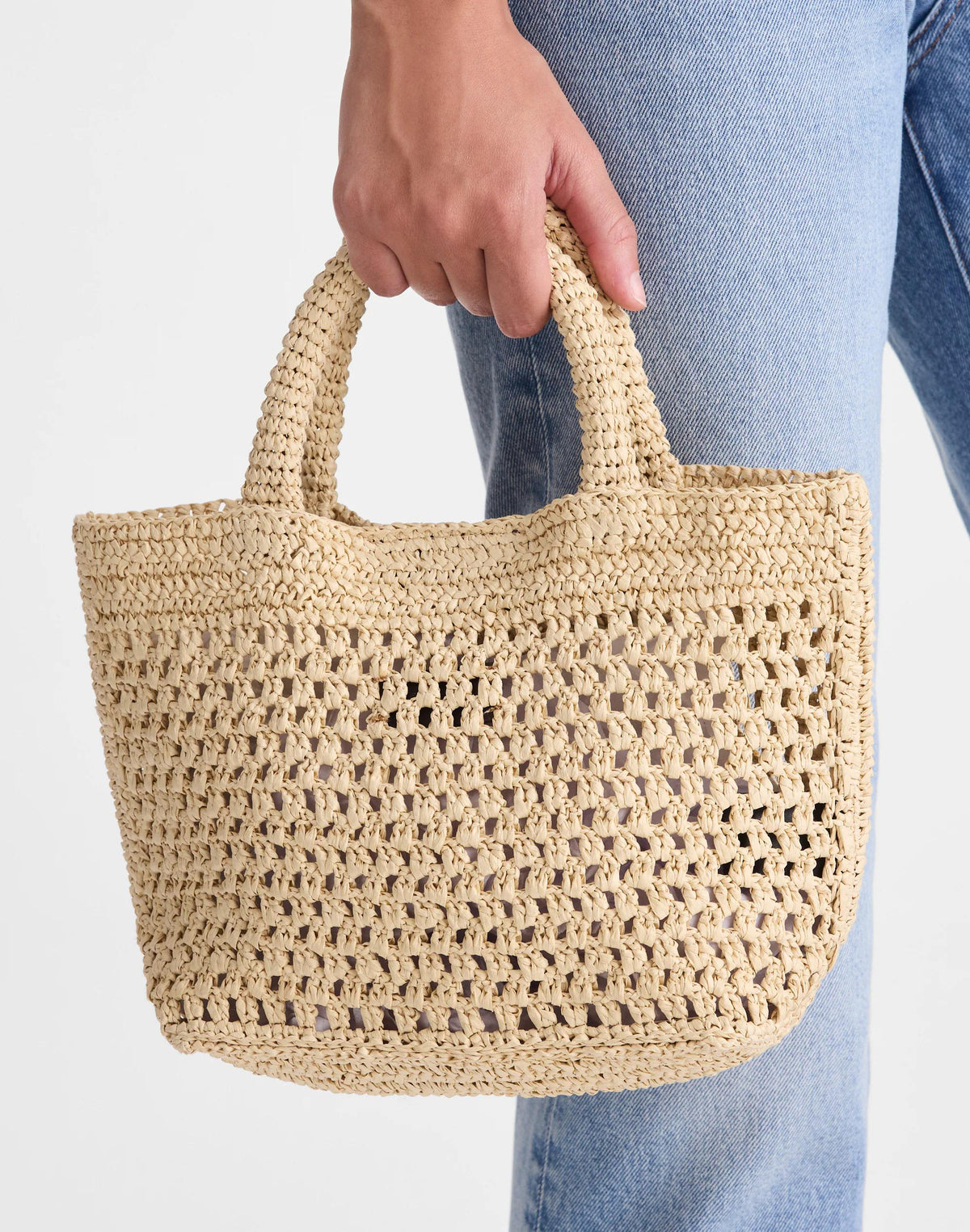 The Woven Mini Tote Natural | Madewell