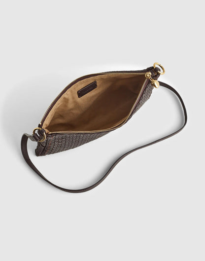 The Signature Woven Crossbody Pouch Dark Carob | Madewell