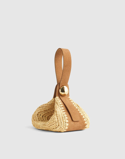 The Sculpted Metal Wristlet Bag Aged Cognac Multi | Madewell