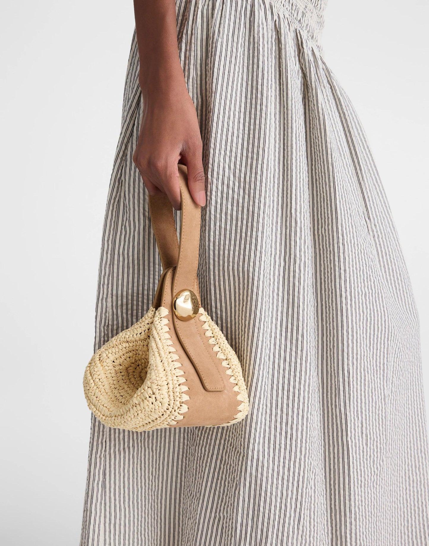 The Sculpted Metal Wristlet Bag Aged Cognac Multi | Madewell