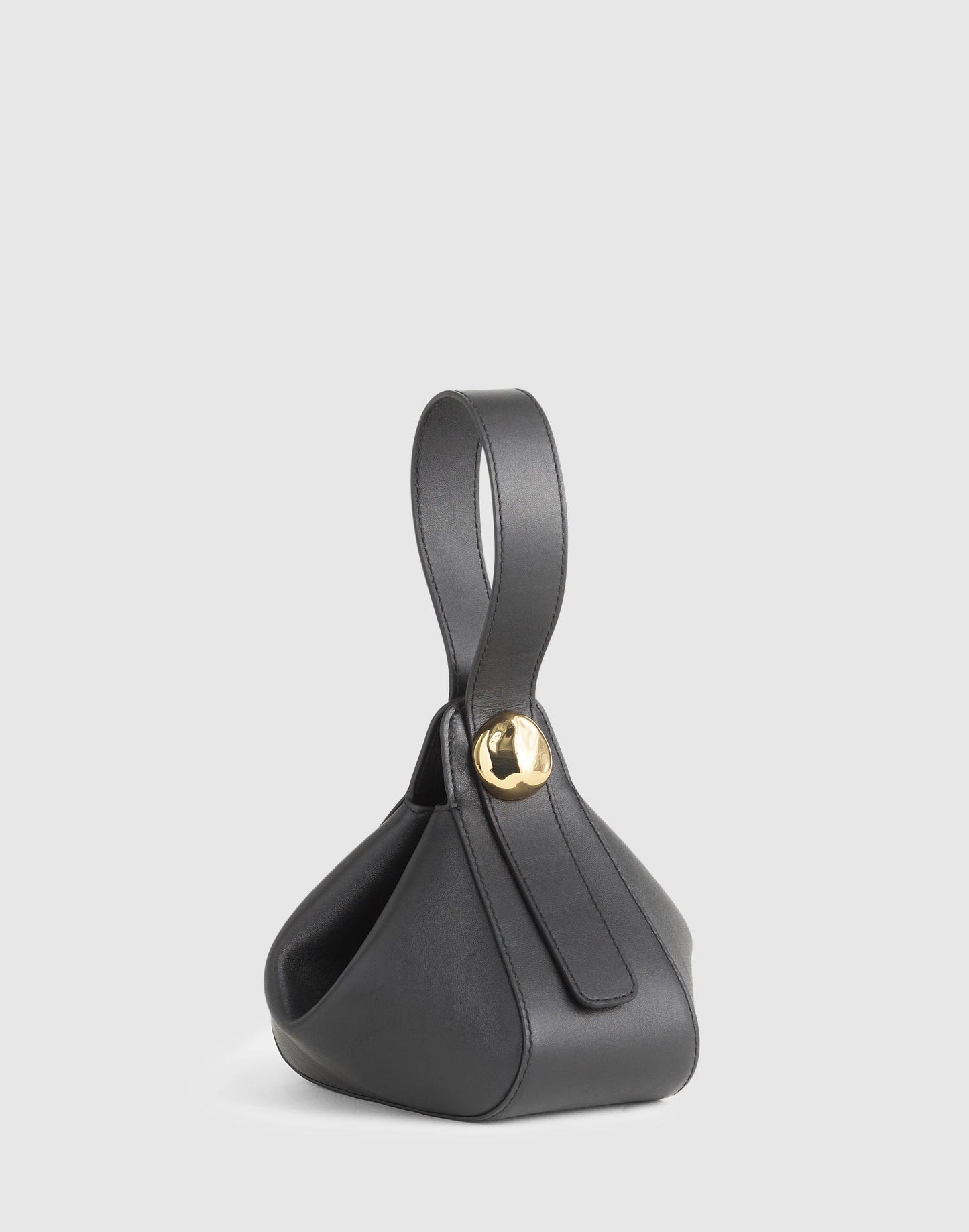 The Sculpted Metal Wristlet Bag True Black | Madewell
