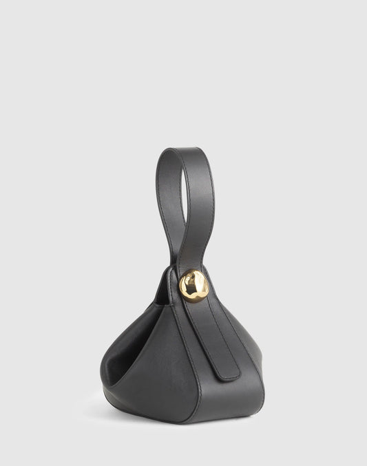 The Sculpted Metal Wristlet Bag True Black | Madewell