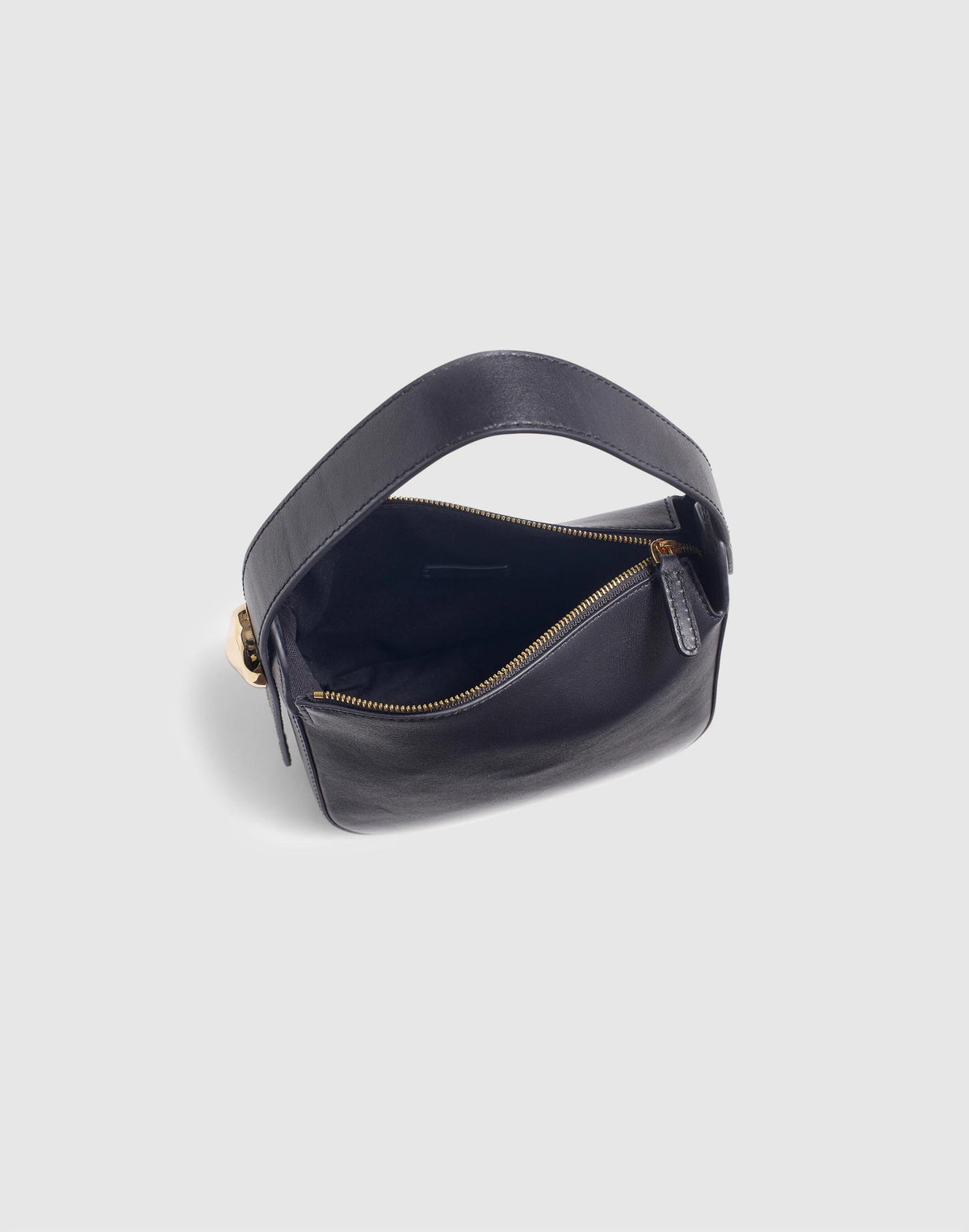 The Sculpted Metal Wristlet Bag True Black | Madewell