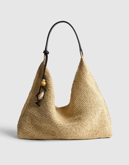 The Mylie Shoulder Bag in Straw Natural Multi | Madewell