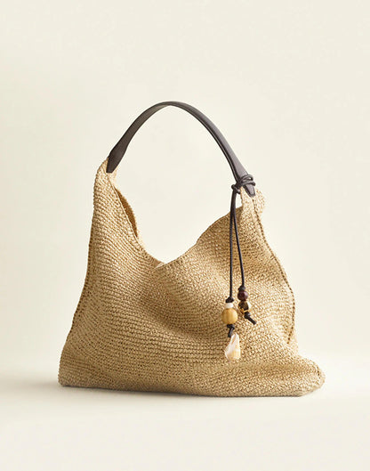 The Mylie Shoulder Bag in Straw Natural Multi | Madewell