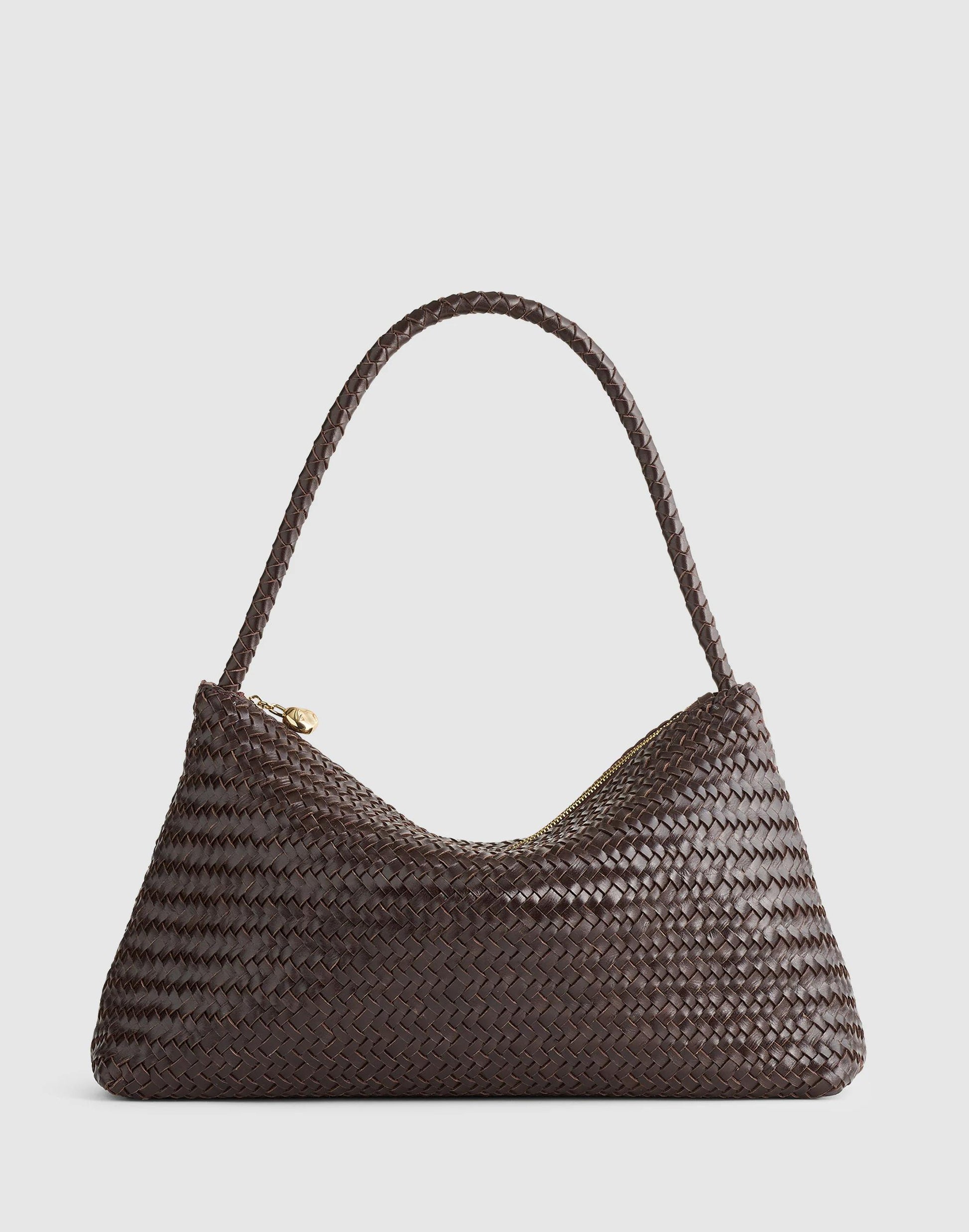The Signature Woven Zip Top Shoulder Bag Coffee Bean | Madewell