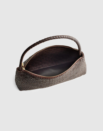 The Signature Woven Zip Top Shoulder Bag Coffee Bean | Madewell