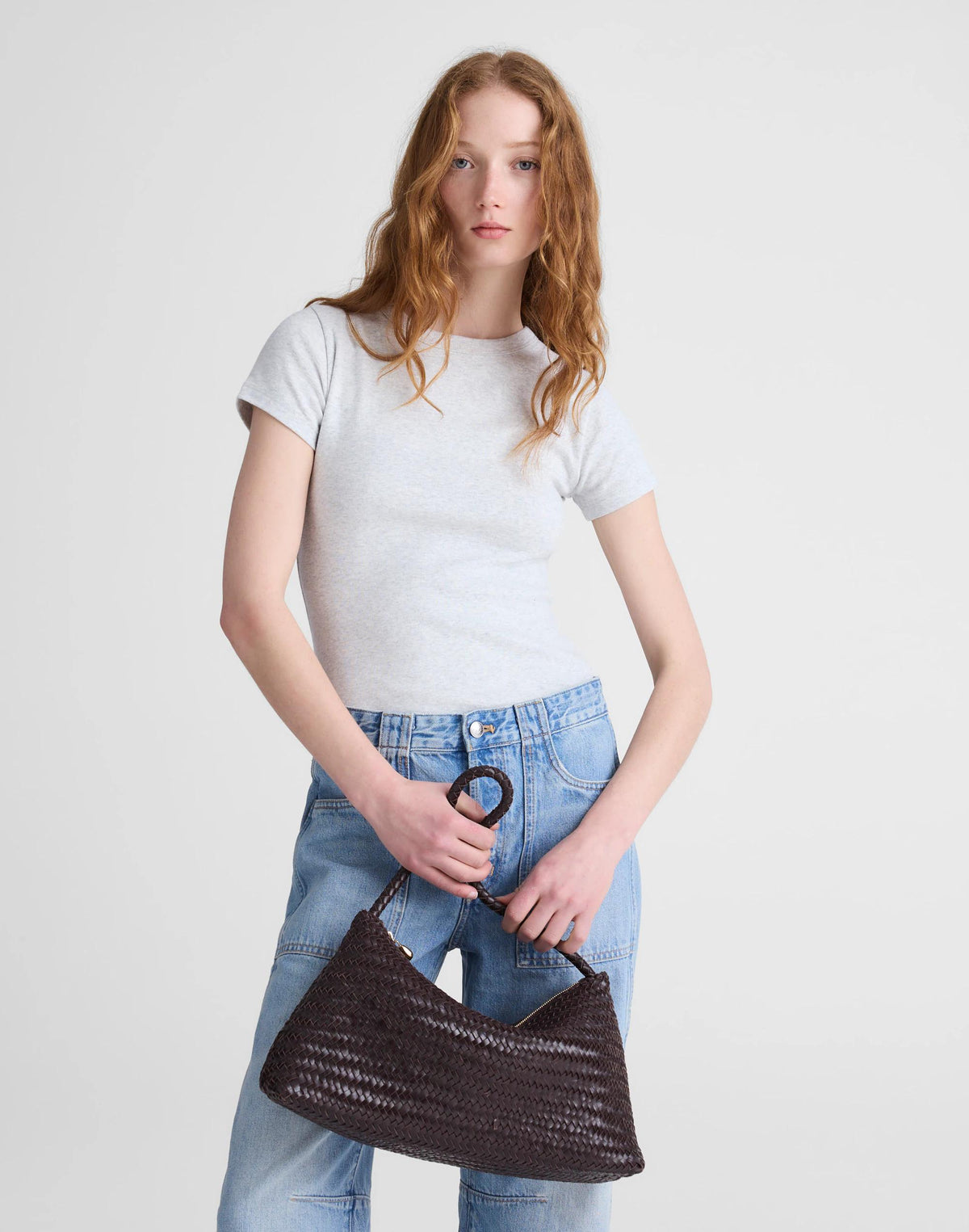 The Signature Woven Zip Top Shoulder Bag Coffee Bean | Madewell