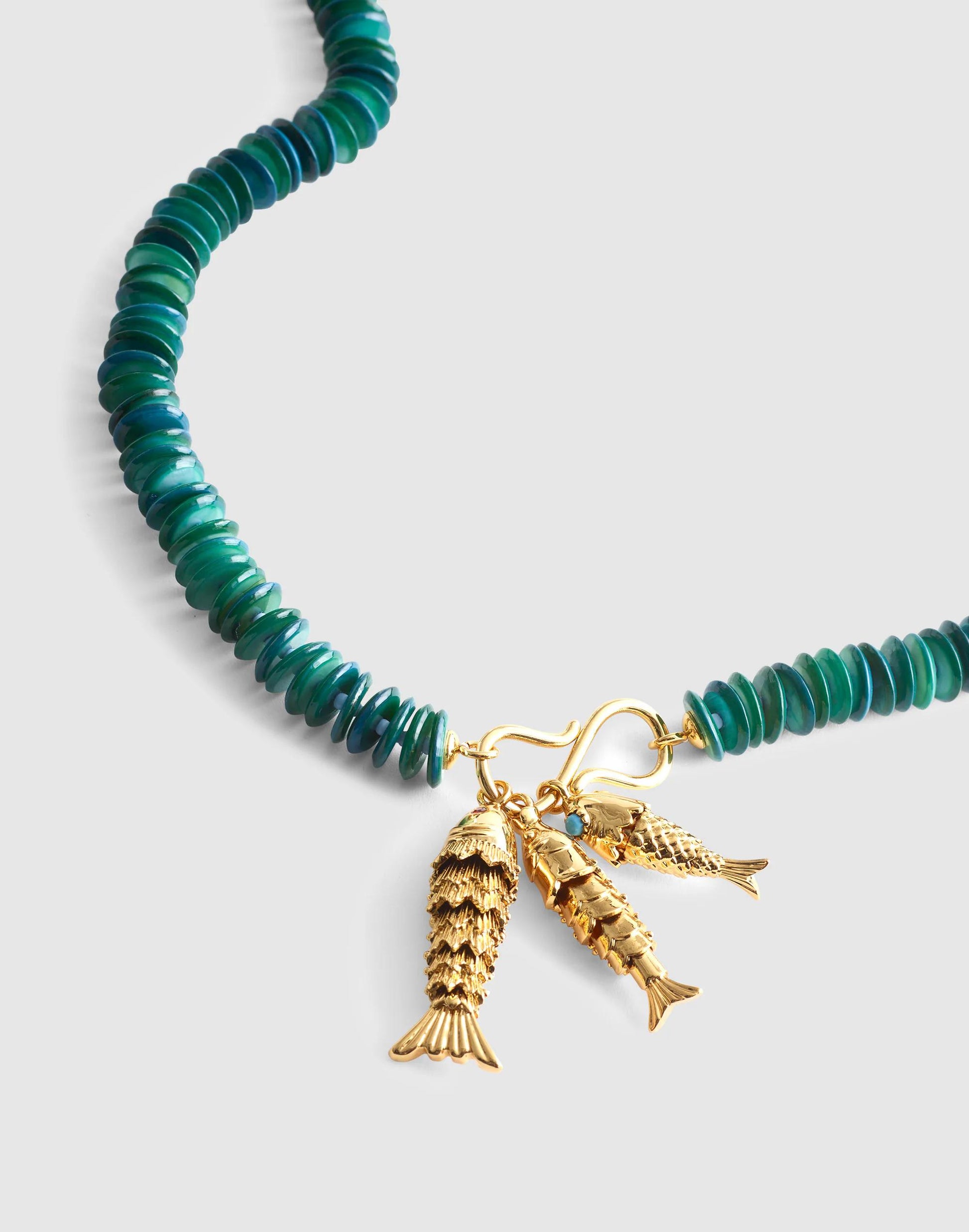 Madewell x Shopbop Beaded Fish Statement Necklace Deep Lagoon | Madewell
