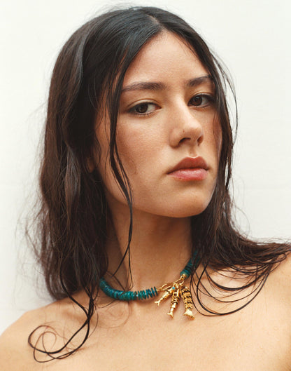 Madewell x Shopbop Beaded Fish Statement Necklace Deep Lagoon | Madewell