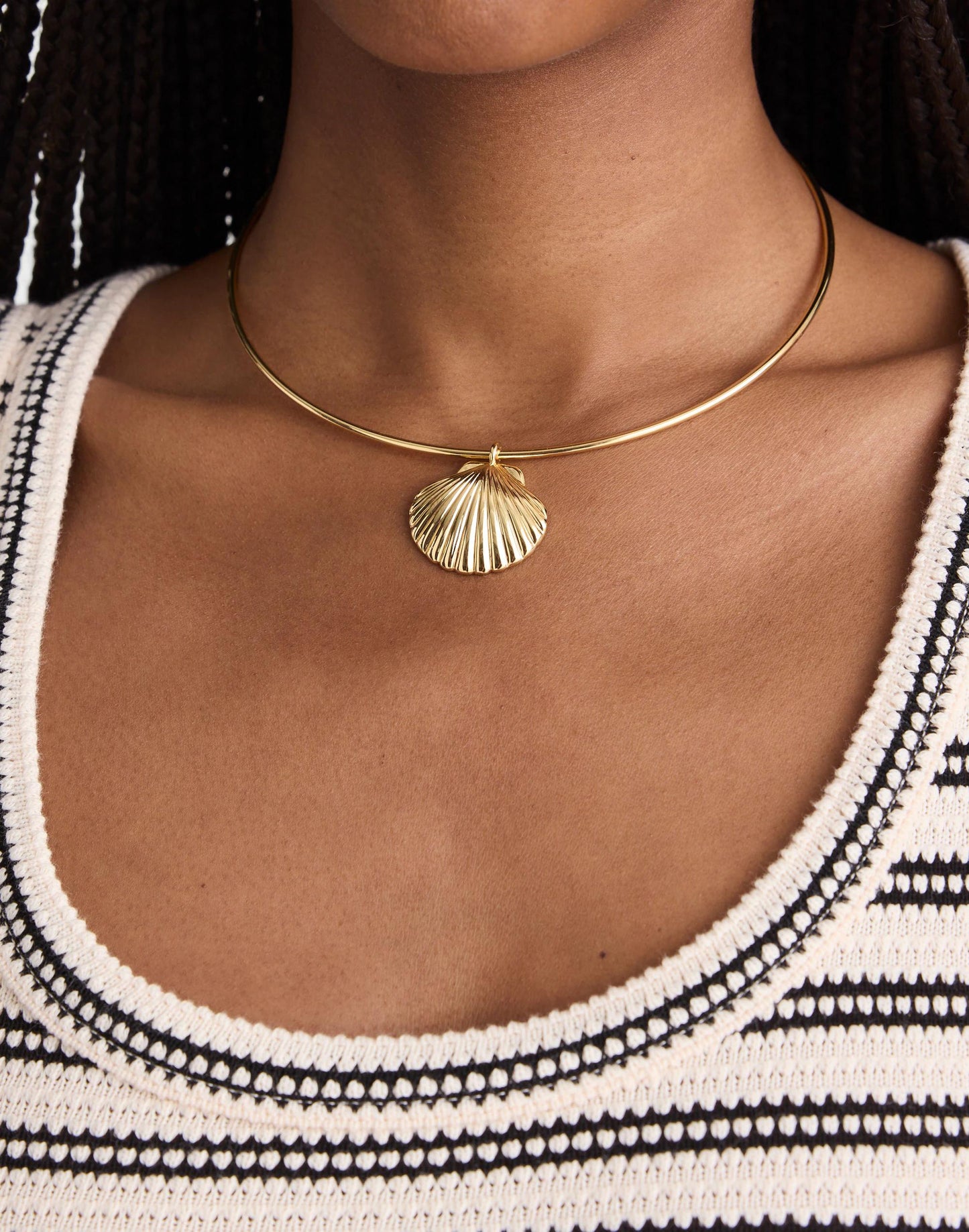 Shell Wire Choker Necklace Antique Gold | Madewell
