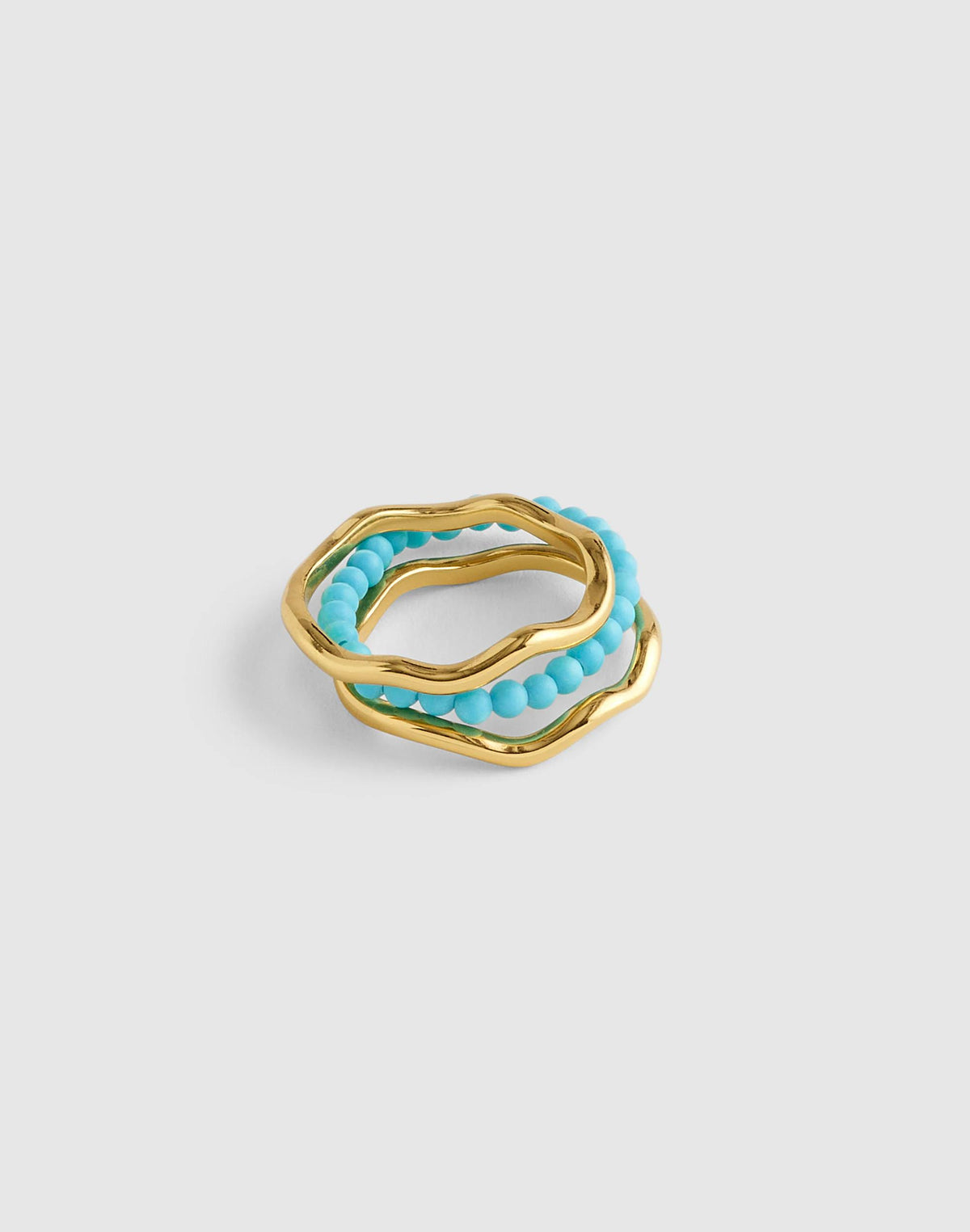 Semiprecious Wavy Stacking Ring Set Turquoise Multi | Madewell