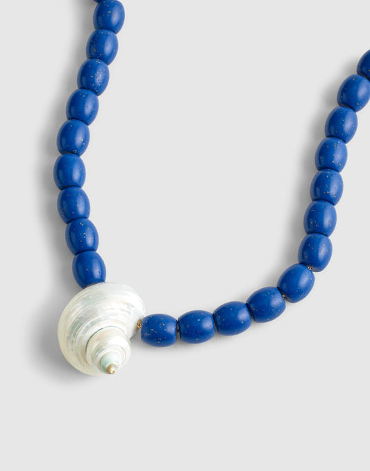 Shell Oversized Beaded Choker Necklace Lapis | Madewell