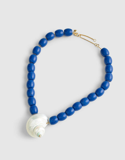 Shell Oversized Beaded Choker Necklace Lapis | Madewell
