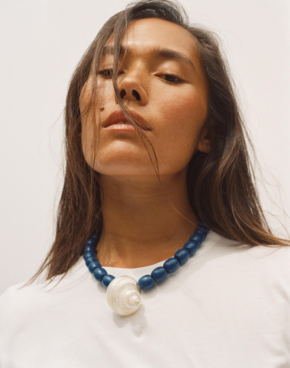 Shell Oversized Beaded Choker Necklace Lapis | Madewell