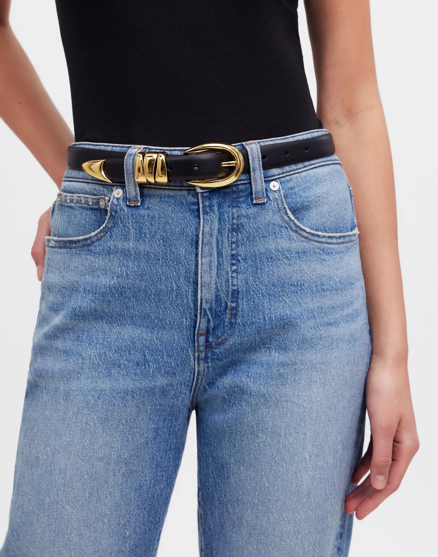 Triple Metal Keeper Belt True Black | Madewell