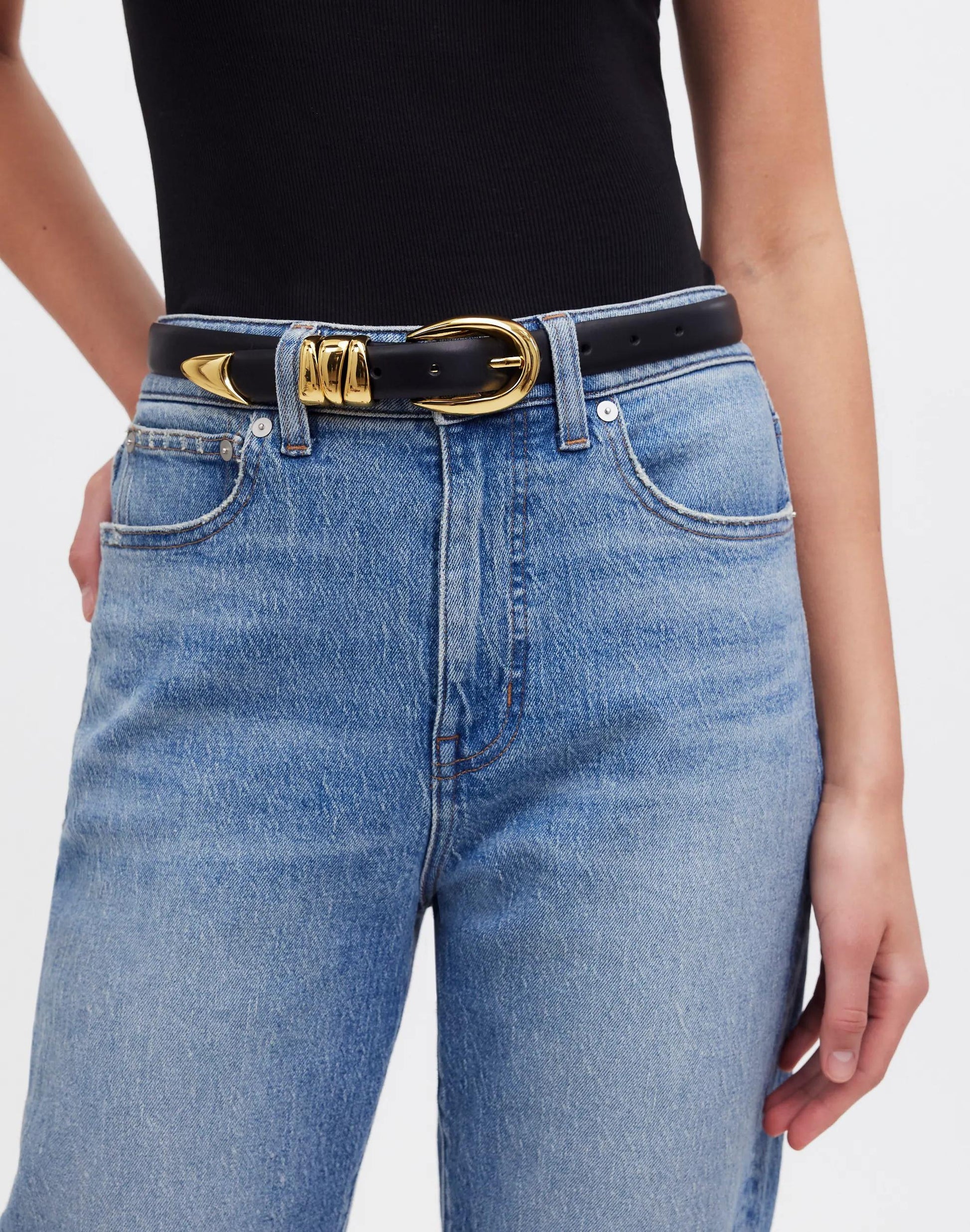 Triple Metal Keeper Belt True Black | Madewell