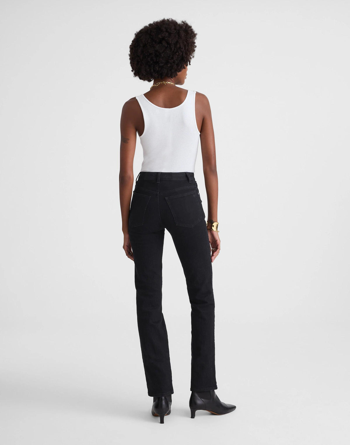 The Tall Longline Straight Jean Black Frost | Madewell