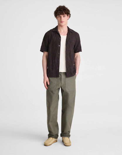 The Short-Sleeve Camp Shirt in Cotton Cool Obsidian | Madewell