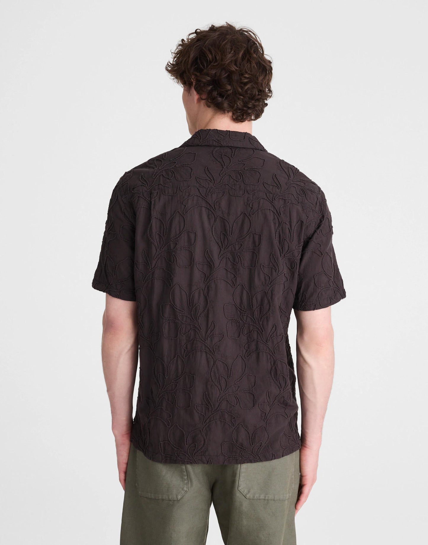 The Short-Sleeve Camp Shirt in Cotton Cool Obsidian | Madewell