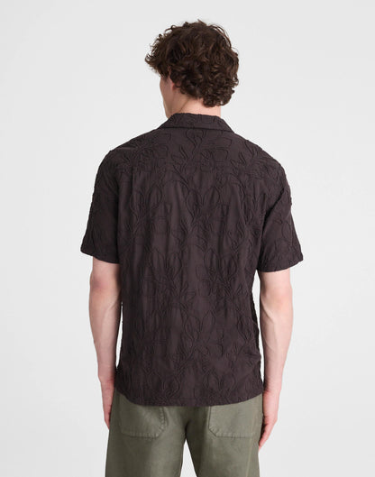 The Short-Sleeve Camp Shirt in Cotton Cool Obsidian | Madewell