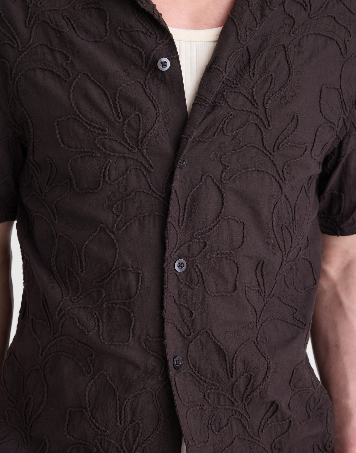 The Short-Sleeve Camp Shirt in Cotton Cool Obsidian | Madewell