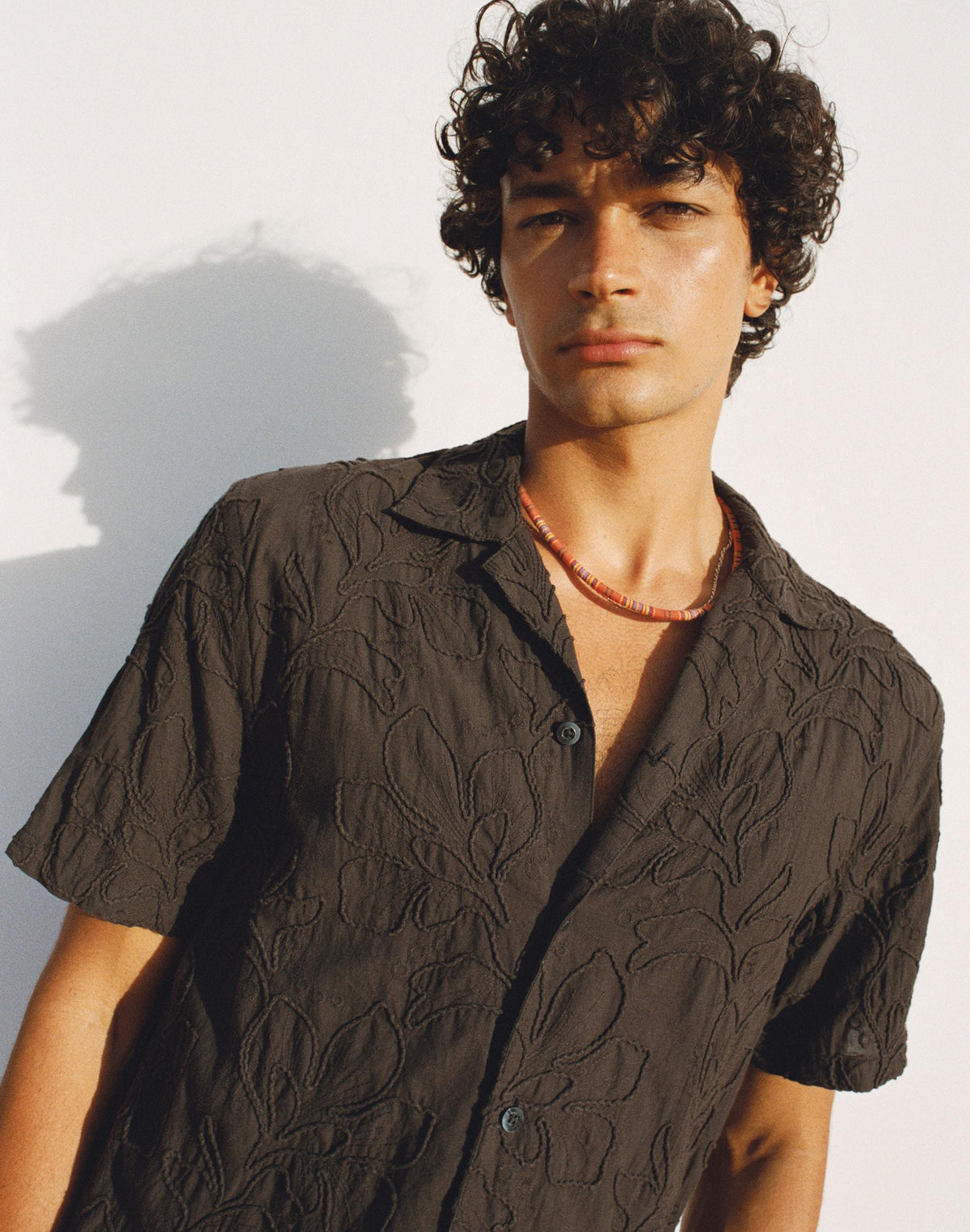 The Short-Sleeve Camp Shirt in Cotton Cool Obsidian | Madewell