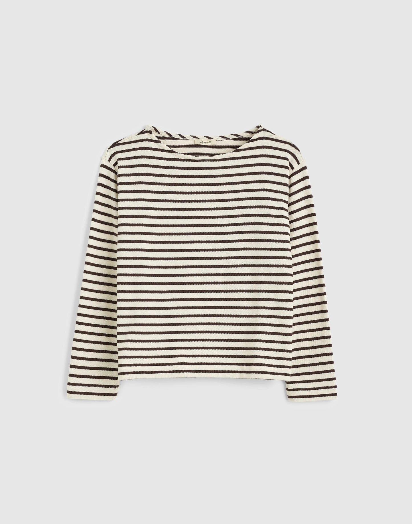 Striped Boatneck Long-Sleeve Tee Choc Plum | Madewell