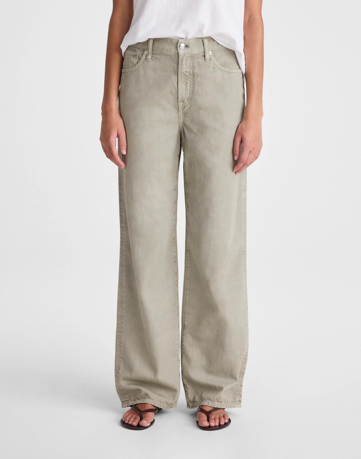 The Perfect Vintage Wide-Leg Jean in Airy Denim Chateau Olive | Madewell