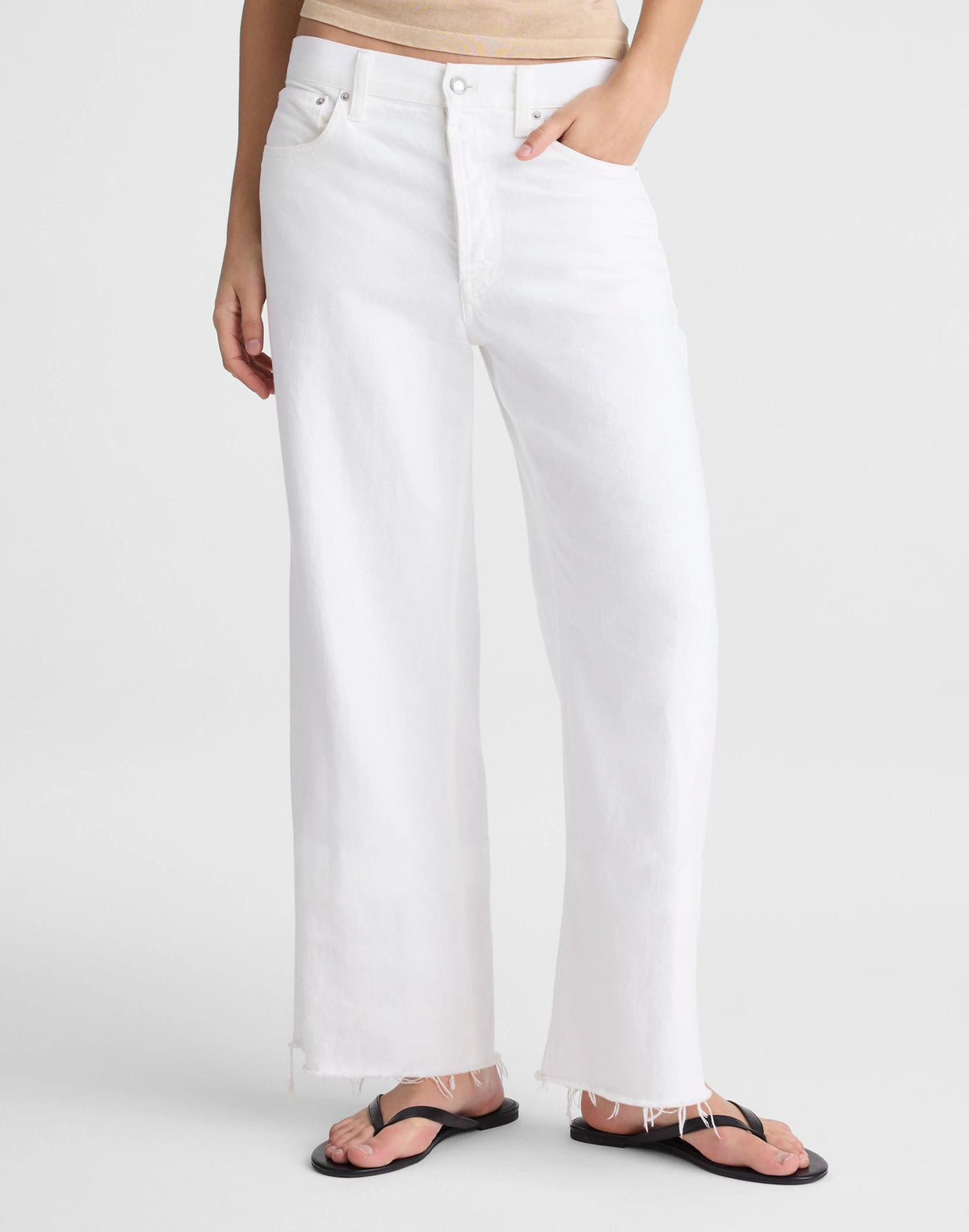 Low-Slung Baggy Crop Jean Tile White | Madewell
