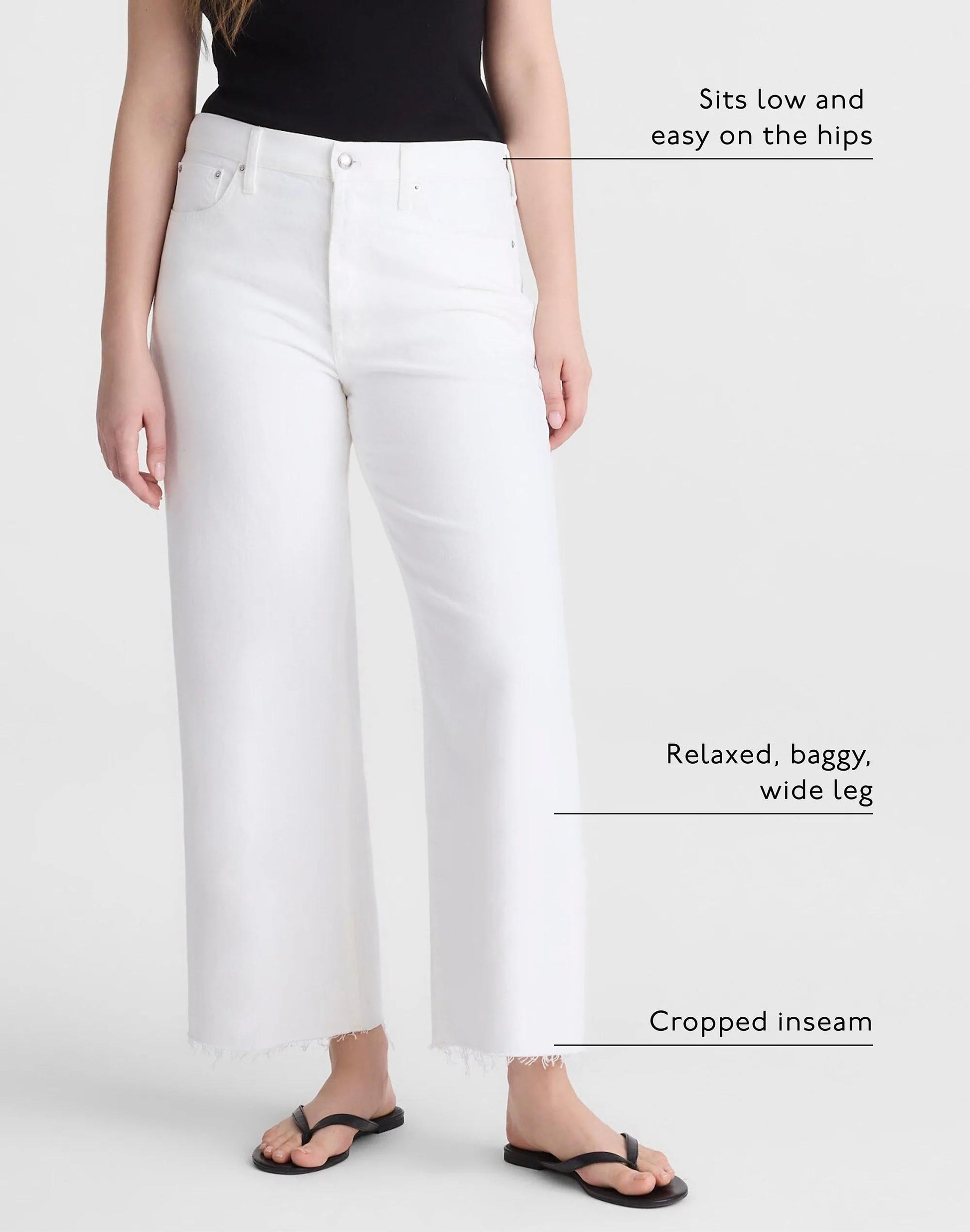 Low-Slung Baggy Crop Jean Tile White | Madewell