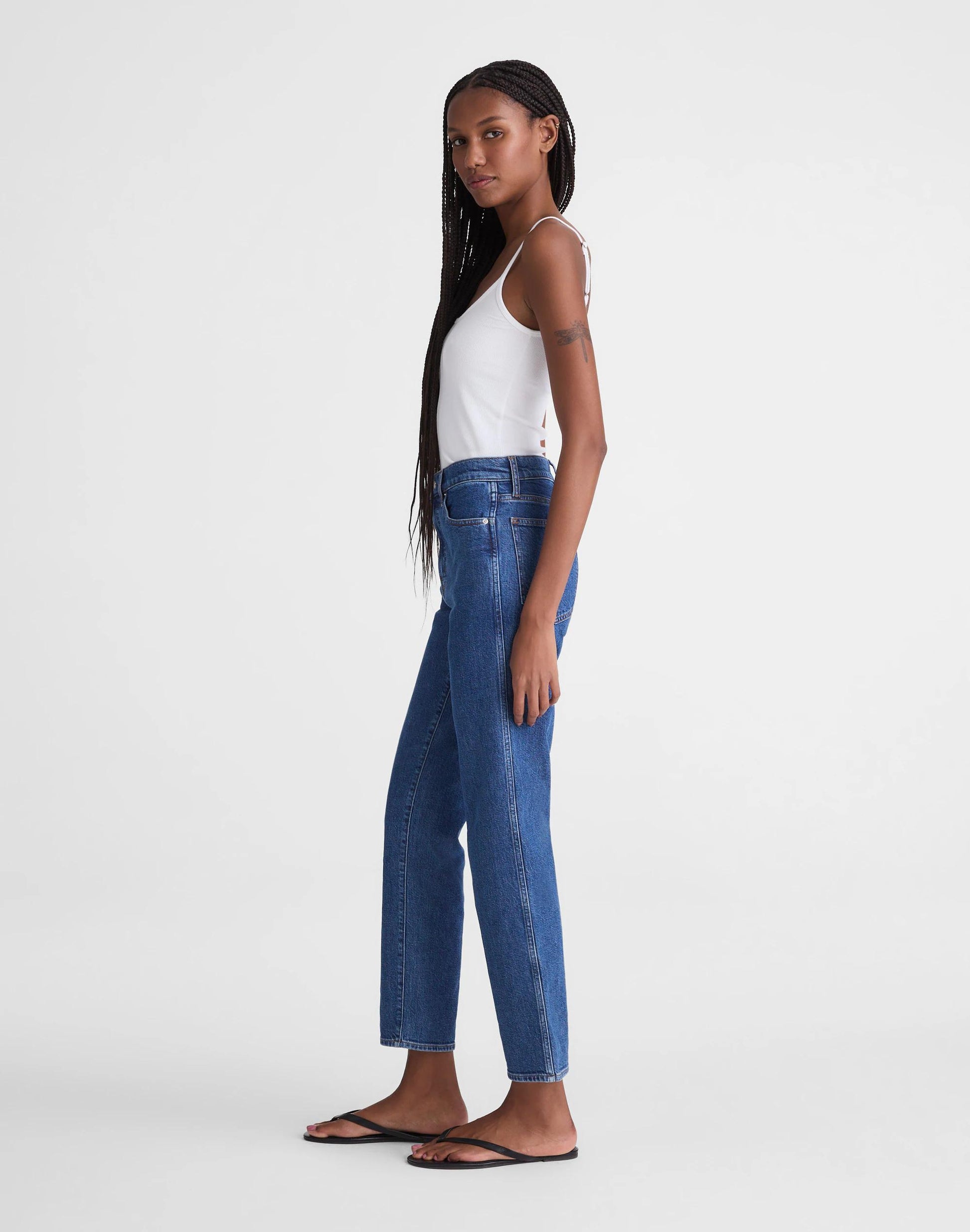 The Longline Straight Crop Jean Marina Blue | Madewell