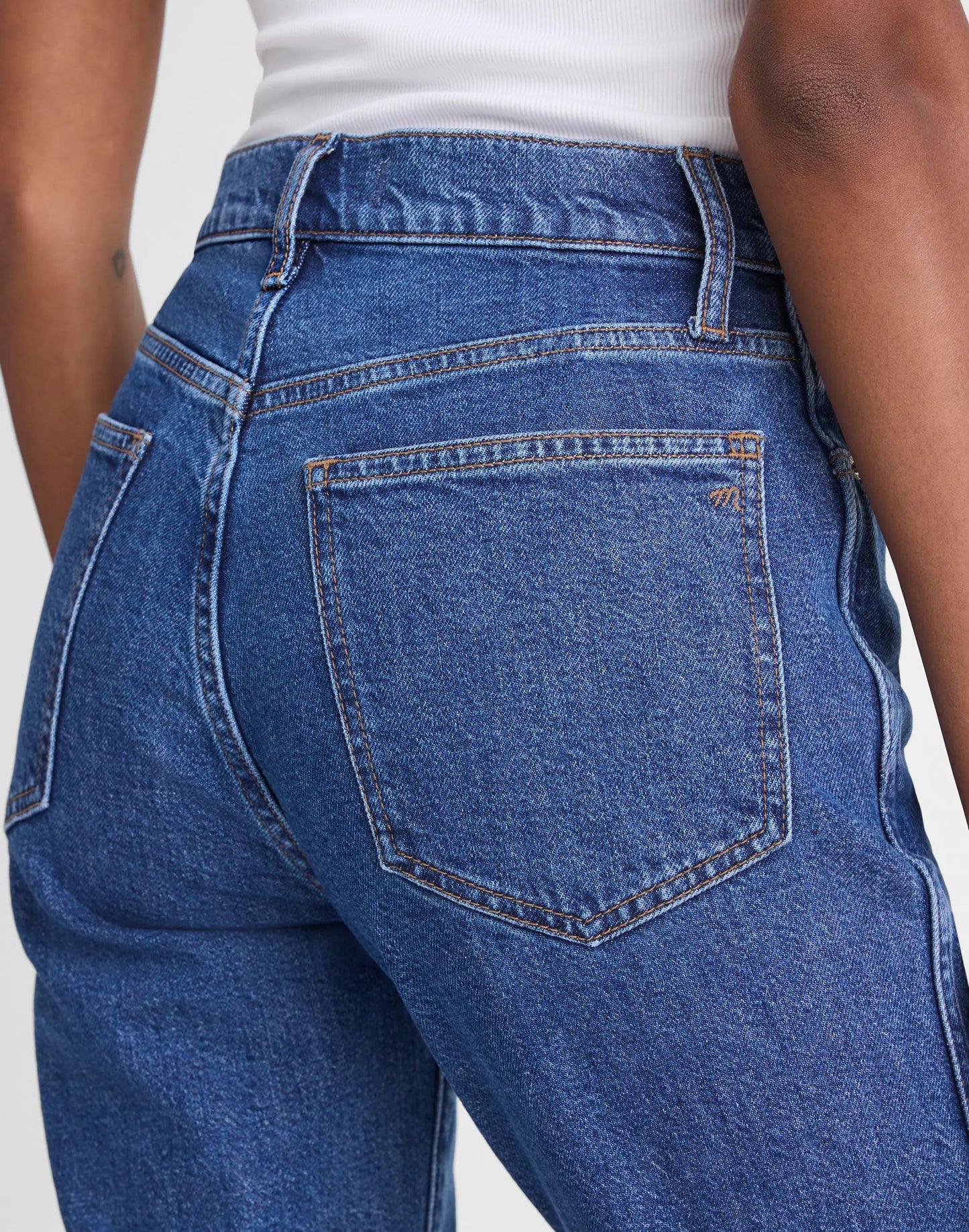 The Longline Straight Crop Jean Marina Blue | Madewell