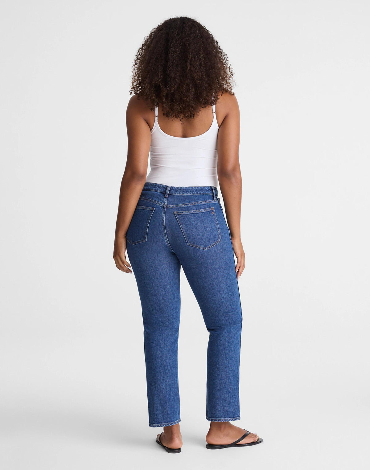 The Curvy Longline Straight Crop Jean in Marina Blue Wash Marina Blue | Madewell