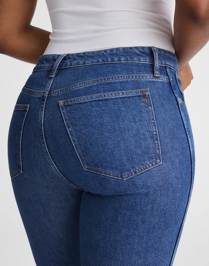 The Curvy Longline Straight Crop Jean in Marina Blue Wash Marina Blue | Madewell